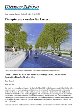 Ein &laquo;piccolo canale&raquo; f&uuml;r Luzern