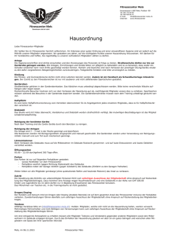 Hausordnung - Fitnesscenter Mels