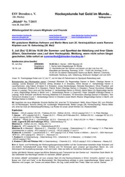 Juli 2015 - Dresden &ndash; Hockey