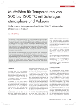 Muffelöfen für Temperaturen von 200 bis 1200 °C