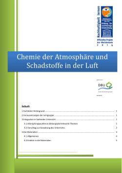 Chemie der Atmosphäre und Schadstoffe in der Luft