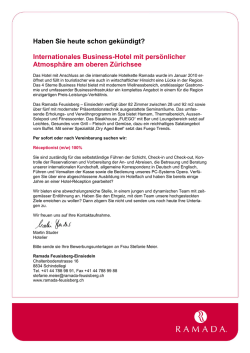 Haben Sie heute schon gek&uuml;ndigt? - Ramada Feusisberg