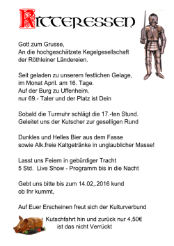 Einladung Ritteressen