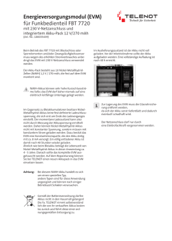 Energieversorgungsmodul (EVM) für Funkbedienteil FBT 7720