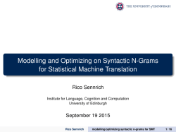 Modelling and Optimizing on Syntactic N
