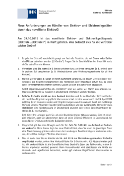 IHK-Merkblatt ElektroG für Händler - IHK Würzburg