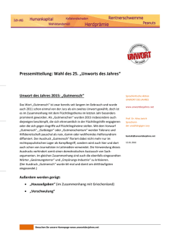 Pressemitteilung - Unwort des Jahres