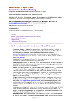 Newsletter des Ökumenischen Asylforums