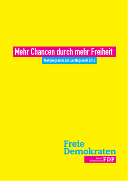 Wahlprogramm zur Landtagswahl 2016 - FDP Baden