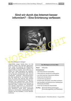 Sind wir durch das Internet besser informiert? &ndash; Eine Er&ouml;rterung