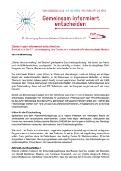 Gemeinsam informiert entscheiden