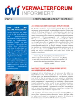 VERWALTERFORUM INFORMIERT