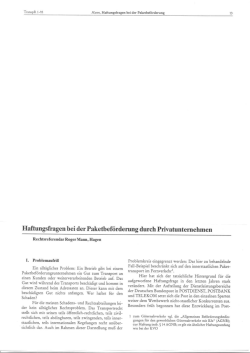 Haftungsfragen bei der Paketbef&ouml;rderung durch
