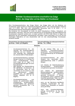 Merkblatt Grundwasserentnahme / Landkreis Spree