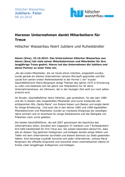 Jubilars- Feier Harener Unternehmen dankt Mitarbeitern für Treue