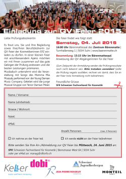 Einladung zur QV Feier 2015 - SFK Schweizer Fachverband für