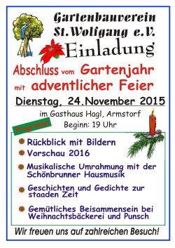 Plakat Adventliche Feier 2015 - Gartenbauverein St. Wolfgang eV