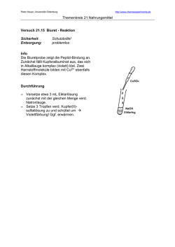 Themenkreis 21 Nahrungsmittel Versuch 21.15 Biuret