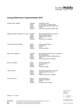 Referenzen Teppich 2015