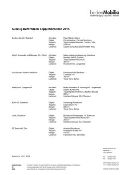 Referenzen Teppich 2015
