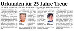 HNA - Urkunden f&uuml;r 25 Jahre Treue
