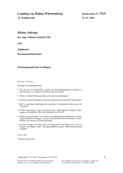 Landtag von Baden-Württemberg Kleine Anfrage Antwort