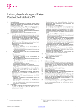 Leistungsbeschreibung und Preise Pers&ouml;nliche