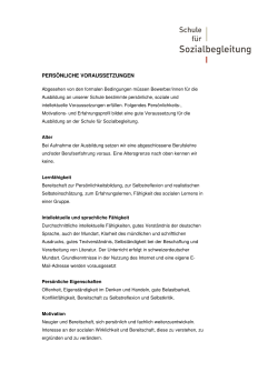 persönliche voraussetzungen - Schule für Sozialbegleitung