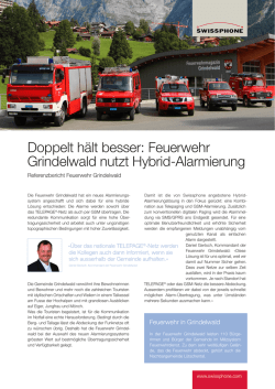 Doppelt h&auml;lt besser: Feuerwehr Grindelwald nutzt