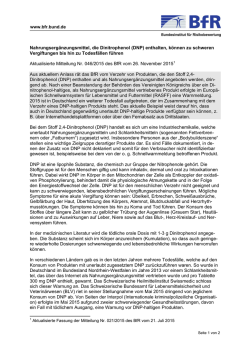 Nahrungserg&auml;nzungsmittel, die Dinitrophenol (DNP) enthalten