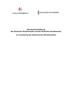 Gemeinsamen Erklärung - Deutscher Anwaltverein