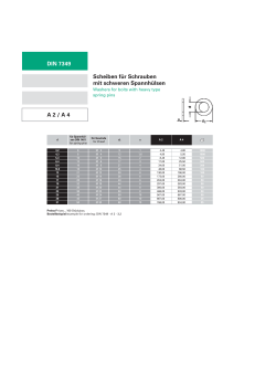 Scheiben für Schrauben mit schweren Spannhülsen DIN 7349 A 2