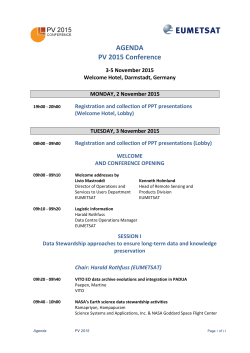 PV2015 Conference - Programme