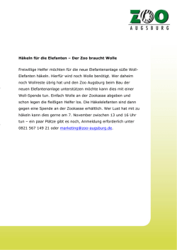 H&auml;keln f&uuml;r die Elefanten &ndash; Der Zoo braucht Wolle Freiwillige Helfer