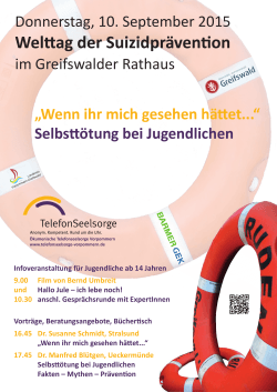 Plakat zum - Welttag der Suizidprävention – Deutschland