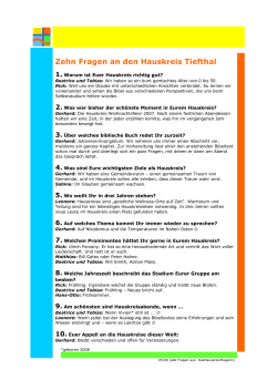 Zehn Fragen an den Hauskreis Tiefthal