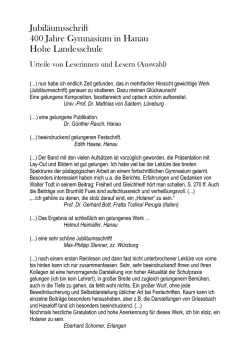 Jubil&auml;umsschrift - Hohe Landesschule