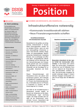 Infrastrukturoffensive notwendig
