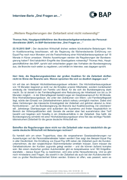 Interview-Serie &bdquo;Drei Fragen an&hellip;&ldquo; &bdquo;Weitere Regulierungen