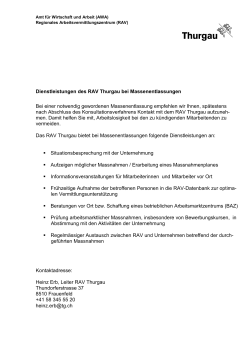 Dienstleistungen des RAV Thurgau bei Massenentlassungen Bei