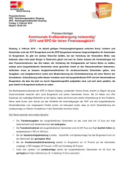 Kommunale Kraftanstrengung notwendig! GVV und SPÖ für fairen