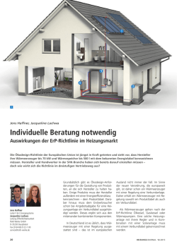 Individuelle Beratung notwendig