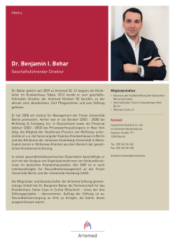 Dr. Benjamin I. Behar - Eifelklinik St. Brigida