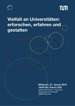 Vielfalt an Universitäten: erforschen, erfahren und gestalten