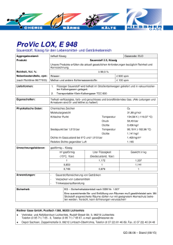 Technisches Datenblatt ProVic LOX (Sauerstoff) E 948