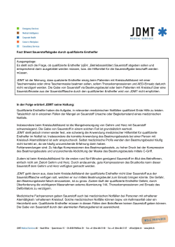 Fact Sheet Sauerstoffabgabe durch qualifizierte Ersthelfer