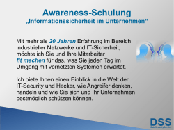 Awareness-Schulung - DSS | Joerg Lammerich