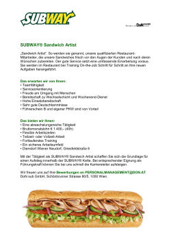 SUBWAY® Sandwich Artist