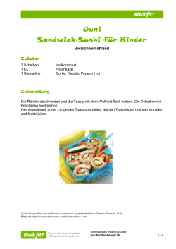Juni Sandwich-Sushi für Kinder