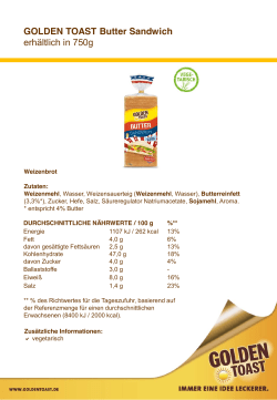 GOLDEN TOAST Butter Sandwich erh&auml;ltlich in 750g